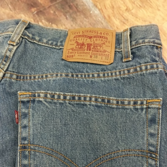 Levis 505 Vintage 90's Made in USA Denim Jeans 35" Waist 31" Inseam - Picture 5 of 8